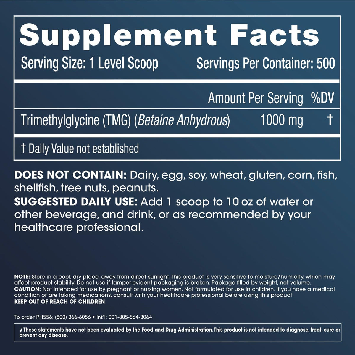 ProHealth TMG Amino Acid Blood Pressure (Trimethylglycine - Betaine Anhydrous Supplement) - Methylation Support 250 Grams Bulk Powder Longevity