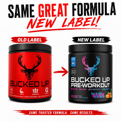 Bucked Up Pre Workout - Best Tasting - 6 Grams Citrulline, 2 Grams Beta Alanine Non Proprietary Blend, Powder (Strawberry Kiwi)