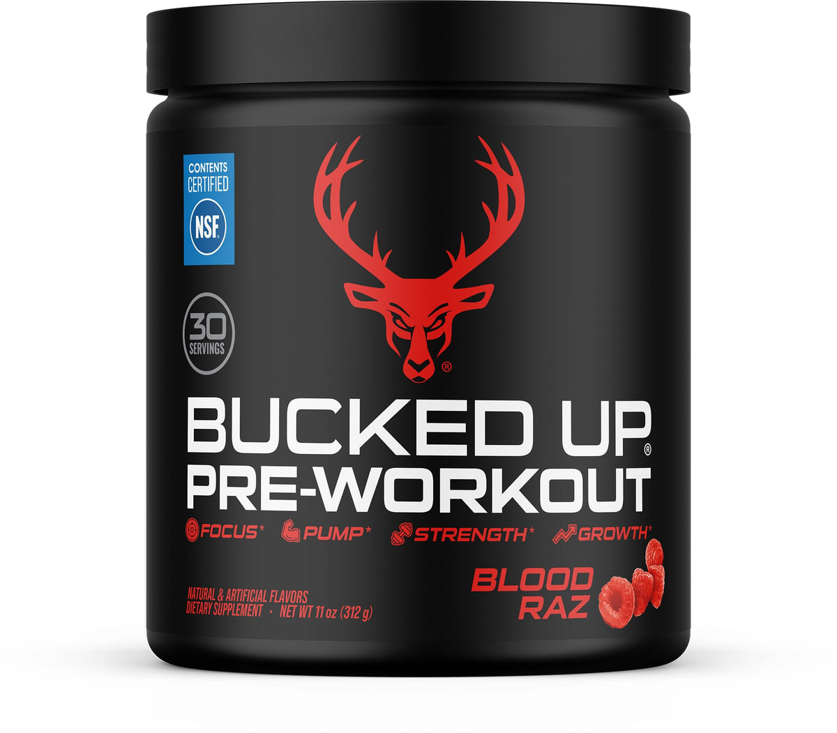 Bucked Up Pre Workout - Best Tasting - 6 Grams Citrulline, 2 Grams Beta Alanine Non Proprietary Blend, Powder (Strawberry Kiwi)