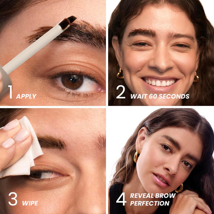 Wonderskin Wonder Blading Brow Stain & Go Masque - Long Lasting Eye Brow Tint, Transfer Proof and Smudge Proof Eyebrow Tint Stain (Dark Brunette)