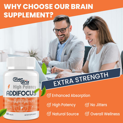 17-in-1 Brain Supplements for Memory and Focus - Formula for Concentration, Clarity, Energy & Focus - Natural Caffeine Blend with Vitamins, Amino Acids & Herbal Extracts - 120 Tablets
