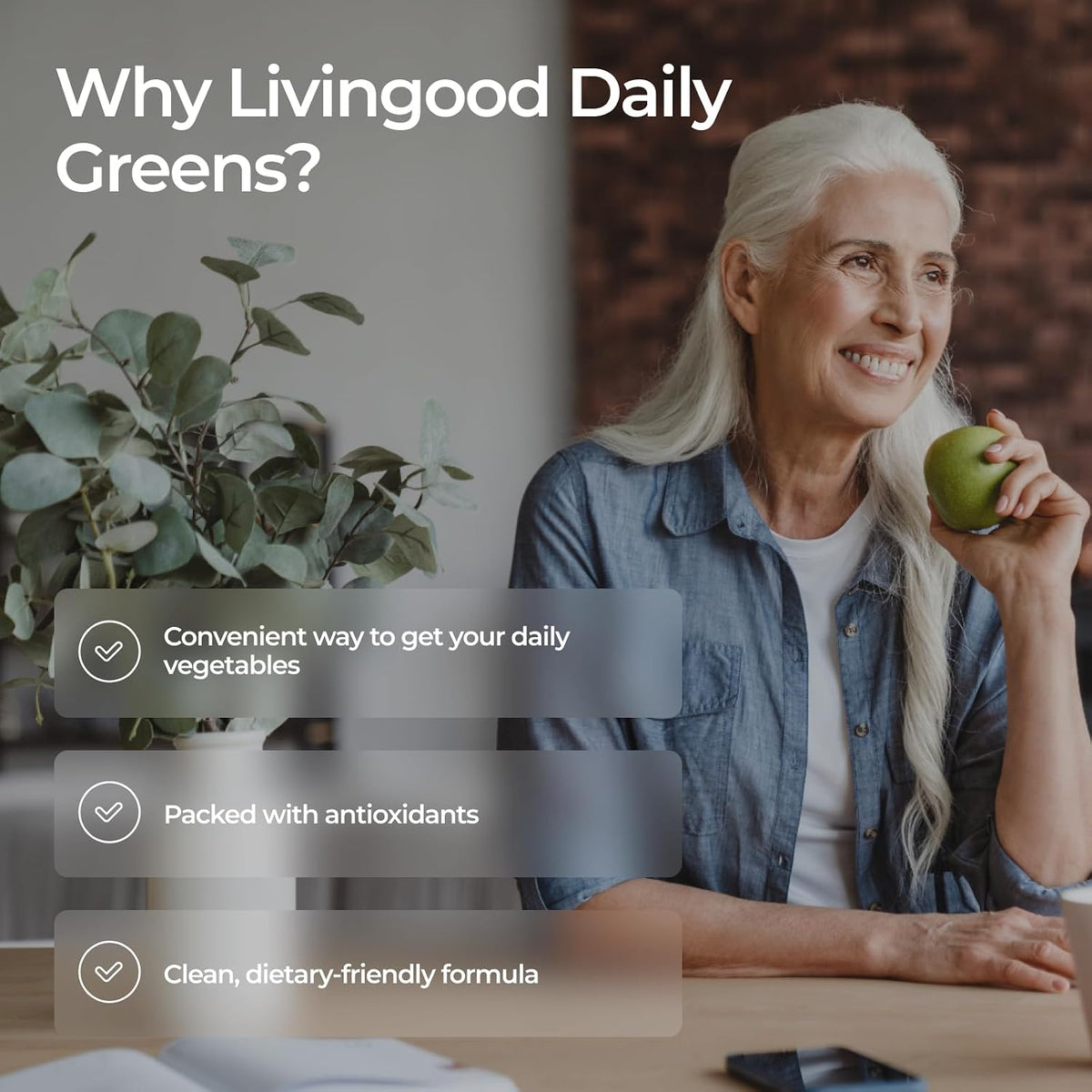 Livingood Daily Greens Capsules, Super Greens Supplement with Spirulina, Chlorella, Broccoli, Spinach, Celery, Lemon & More, Plant Based for Digestion & Gut Health, Non GMO, Vegetarian, 120 Ct
