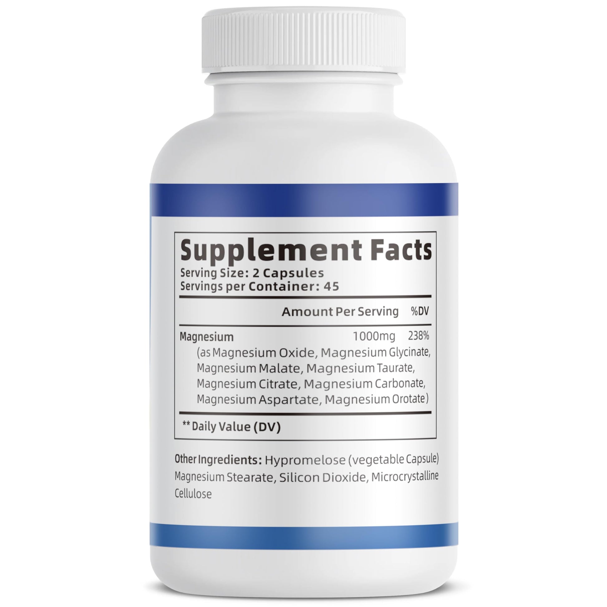 1000mg Magnesium Complex for Women & Men*, 8 Elemental with Magnesium Glycinate, Citrate, Malate, Taurate, Oxide, Carbonate, Aspartate, Orotate for Bones, Muscle, Recovery, Energy, Vegan, 90 Capsules VivoNu buy supplements Au