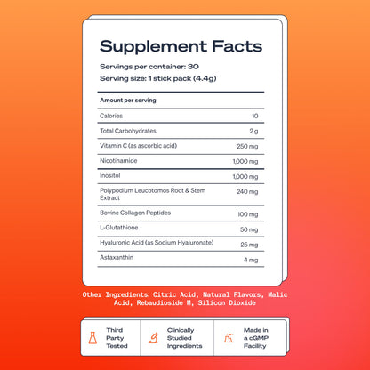 Sun Powder, First 3-in-1 Drinkable Skincare, by World-Class Dermatologist & Skin Surgeon, Regenerative Formula, Nicotinamide, Collagen Peptides, Astaxanthin,