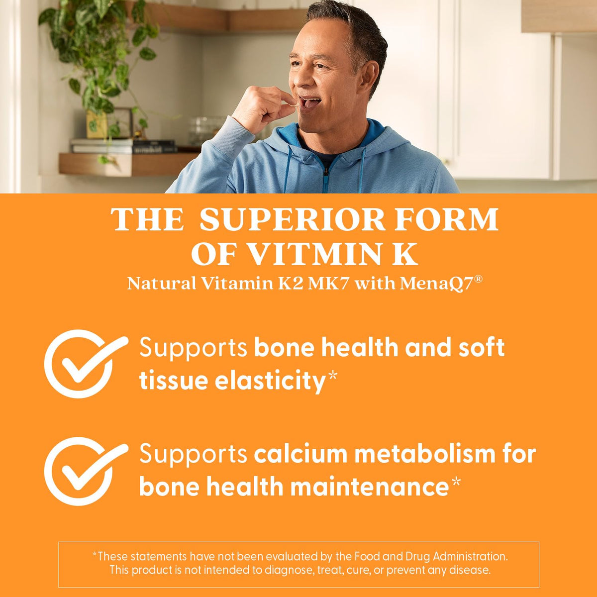 Doctor's Best Natural Vitamin K2 MK7 Supplement for Men & Women - Bone Health Support, 45 mcg Vitamin K-2 MK-7 Capsules with MenaQ7, Calcium Support, Non GMO, Vegan - 60 Veg Caps