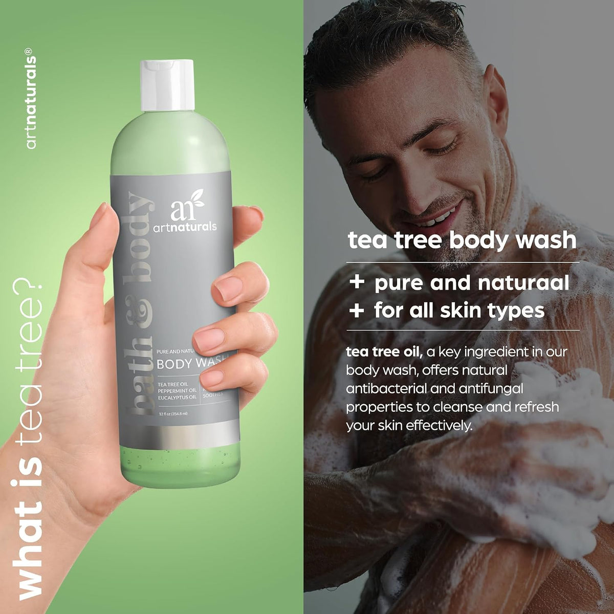 Artnaturals Tea Tree Body Wash, 12 fl oz