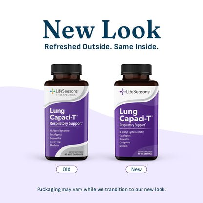 Lung Capaci-T - Respiratory Support Supplement - CoQ10, N-Acetyl Cysteine, Boswellia, Eucalyptus, Mullein, Green Tea, Nettle & Peppermint - Increases Oxygen Capacity & Reduces Mucus - 90 Capsules