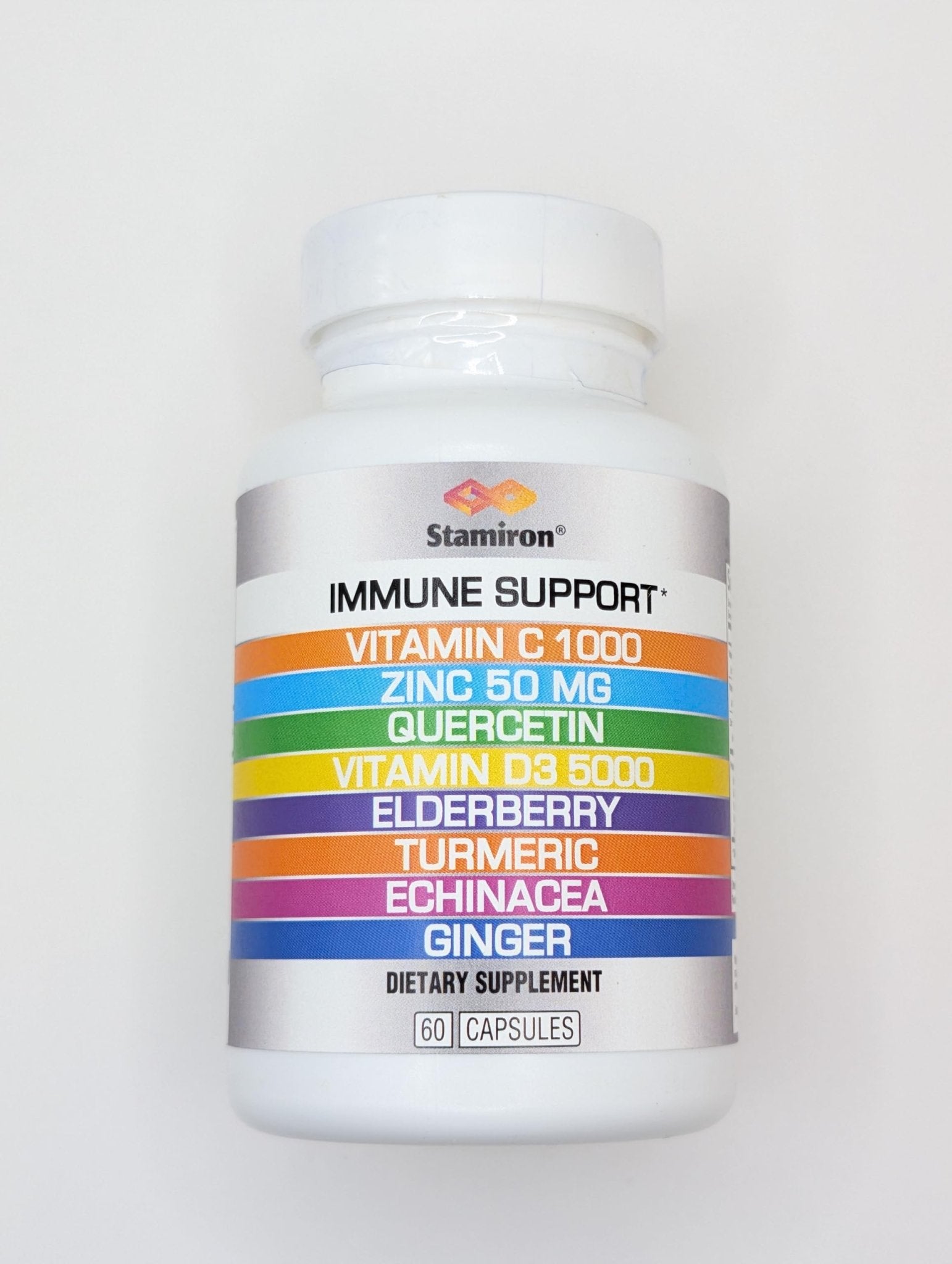 8 in 1 Immune Support with Quercetin Zinc 50mg Vitamin C 1000mg Vitamin D3 5000 IU and Elderberry Echinacea Ginger for Adults Kids - VIT D Supplement Veg Capsules - dailyvitalstore