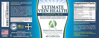 8-in-1 Vein & Leg Health Circulation Support Supplements | Leg + Vein Formula | Circulatory Support Supplement | 1-Month Supply | 90 Capsules - dailyvitalstore