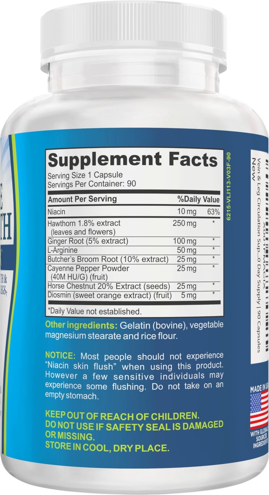 8-in-1 Vein & Leg Health Circulation Support Supplements | Leg + Vein Formula | Circulatory Support Supplement | 1-Month Supply | 90 Capsules - dailyvitalstore
