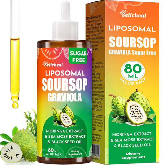 (80ML) Supplement Liquid Drops, 10 in 1 Soursop Multivitamin Drops with Leaf Extract & Sea Moss, for Cell Support & Regeneration, Immunity, Gut, Zzz, Skin & Antioxidant | 2.8 Fl Oz - 80 Days Supply - dailyvitalstore