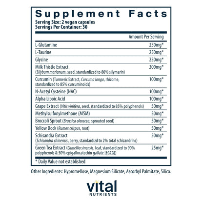 Vital Nutrients Detox Formula - Vegan Liver Detox - Antioxidant Supplement Promotes Liver & Detoxification Support - Gluten, Dairy, Soy Free - Non-GMO - 60 Capsules