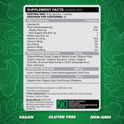 EHP Labs OxyGreens Super Greens Powder with Spirulina & Chlorella, Prebiotic Fiber, Probiotics & Digestive Enzymes – Antioxidant Green Superfood Supplement - 15 Serves (Pineapple)