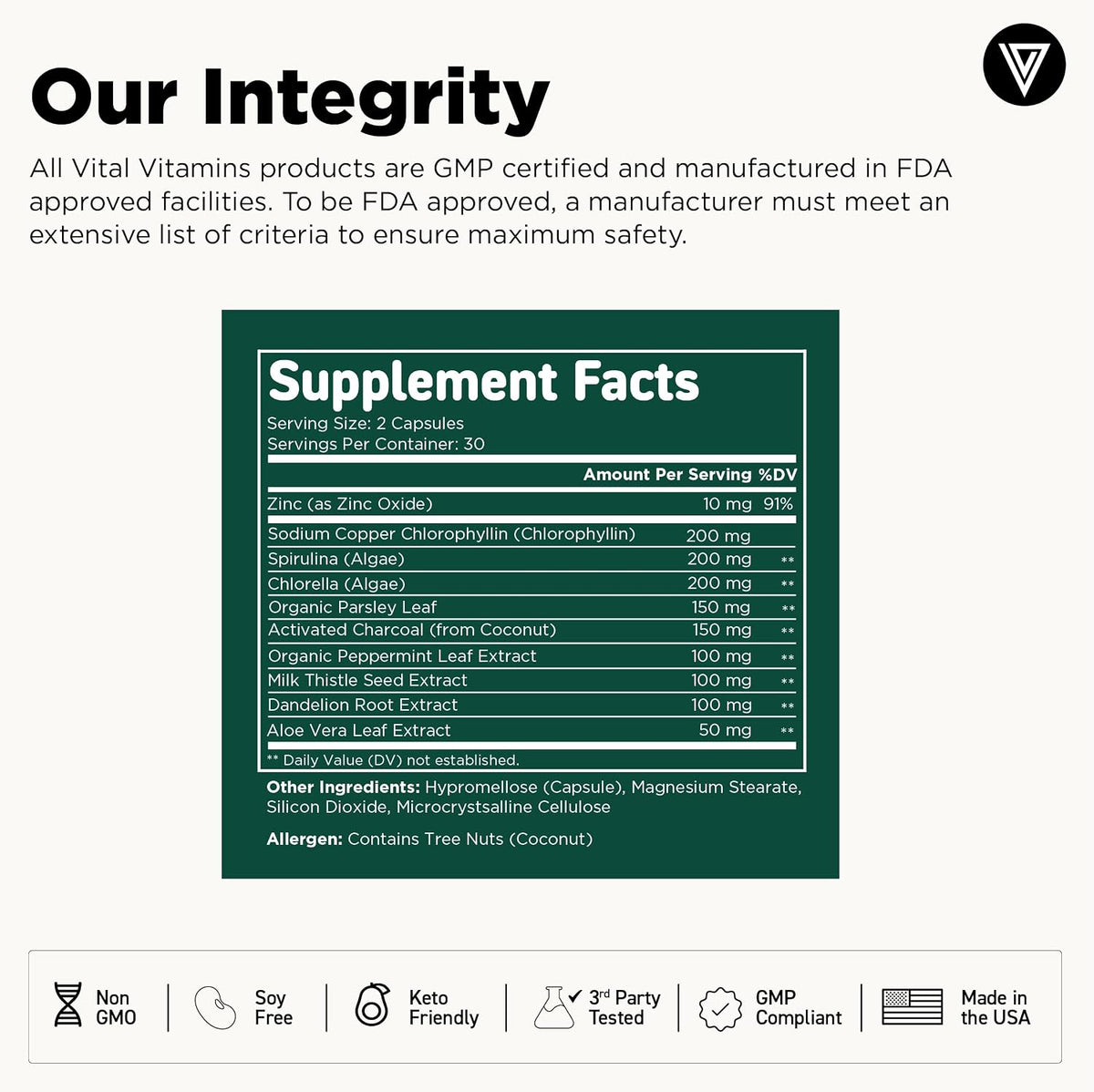 Vital Vitamins Multi Collagen Complex Plus + Chlorophyll Complex Capsules