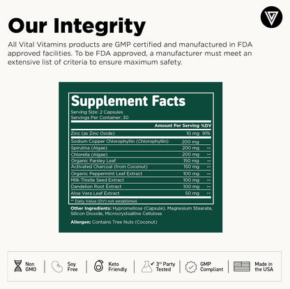 Vital Vitamins Multi Collagen Complex Plus + Chlorophyll Complex Capsules