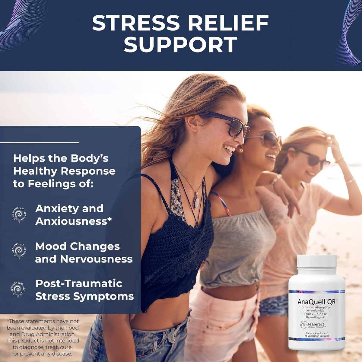 Tesseract Medical Research TetraCumin SR Joint Support Supplement & AnaQuell QR, Stress Relief & Mood Support Supplement