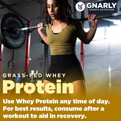 Gnarly Whey Grass-Fed Protein Supplement, Vanilla (32.0oz) and Gnarly Preworkout Strawberry Lemonade Caffeine Free (14.82oz)