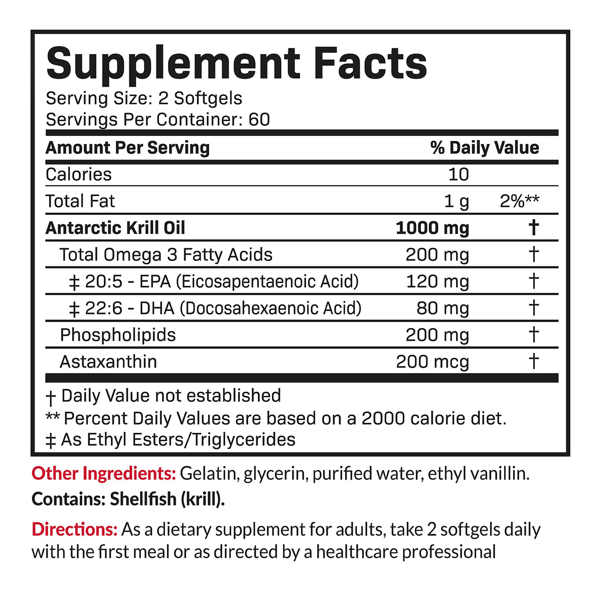 Futurebiotics Antarctic Krill Oil 1000mg with Omega-3s EPA, DHA, Astaxanthin and Phospholipids - Premium Krill Oil Heavy Metal Tested, Non GMO – 90 Softgels (45 Servings)