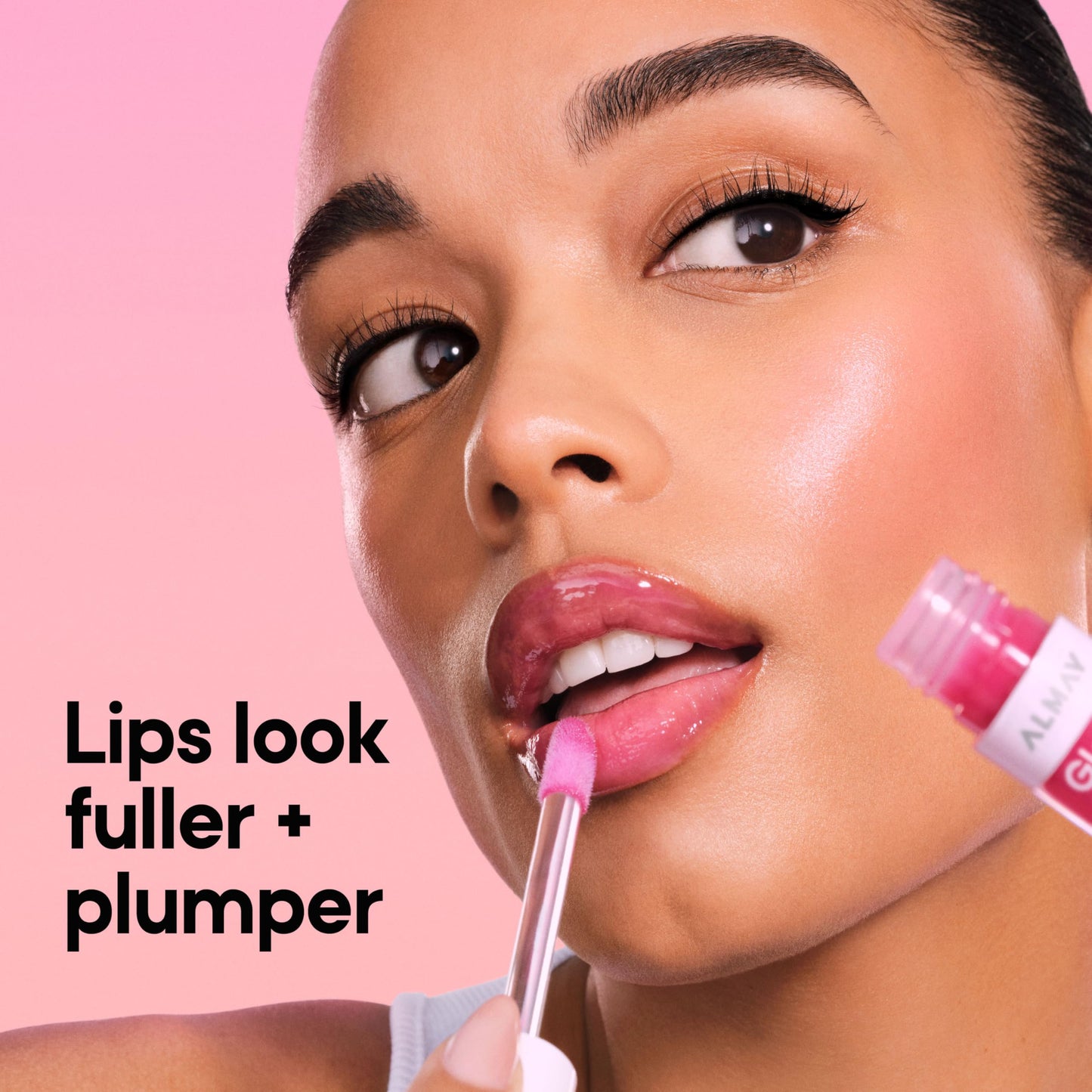 Almay Gleam Big™ Lip Serum, Hydrating and Moisturizing, Hypoallergenic Lip Gloss, Non-Sticky, 100 Positively Pink, 0.13 fl oz