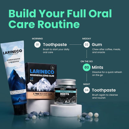 Larineco Remineralizing Oral Care Mints – Hydroxyapatite Sugar-Free Dental Mints for Fresh Breath & Enamel Support – Plastic-Free, Fluoride-Free, Plant-Based Oral Care – 60 Pieces