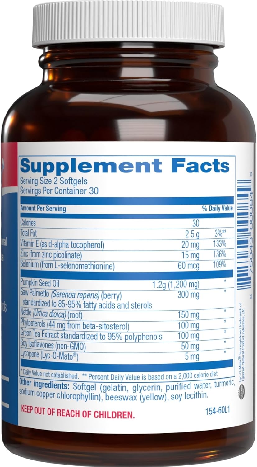 Prostana Prostate Health Supplement for Men - Clinical Formula Herbal Complex with Beta Sitosterol Saw Palmetto and Pumpkin Seed Oil for Prostate Support - Non-GMO & Made in The USA - 1 Month Supply