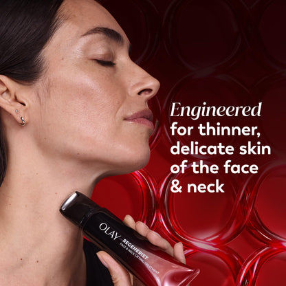Olay Regenerist Neck and Face Roller, Neck Cream for Tightening and Firming, Anti-Aging Moisturizer for Women, Anti-Wrinkle Serum, Face Lift Cream, Cooling, Fragrance-Free, Hexa-Repair & NAD+, 1.7oz