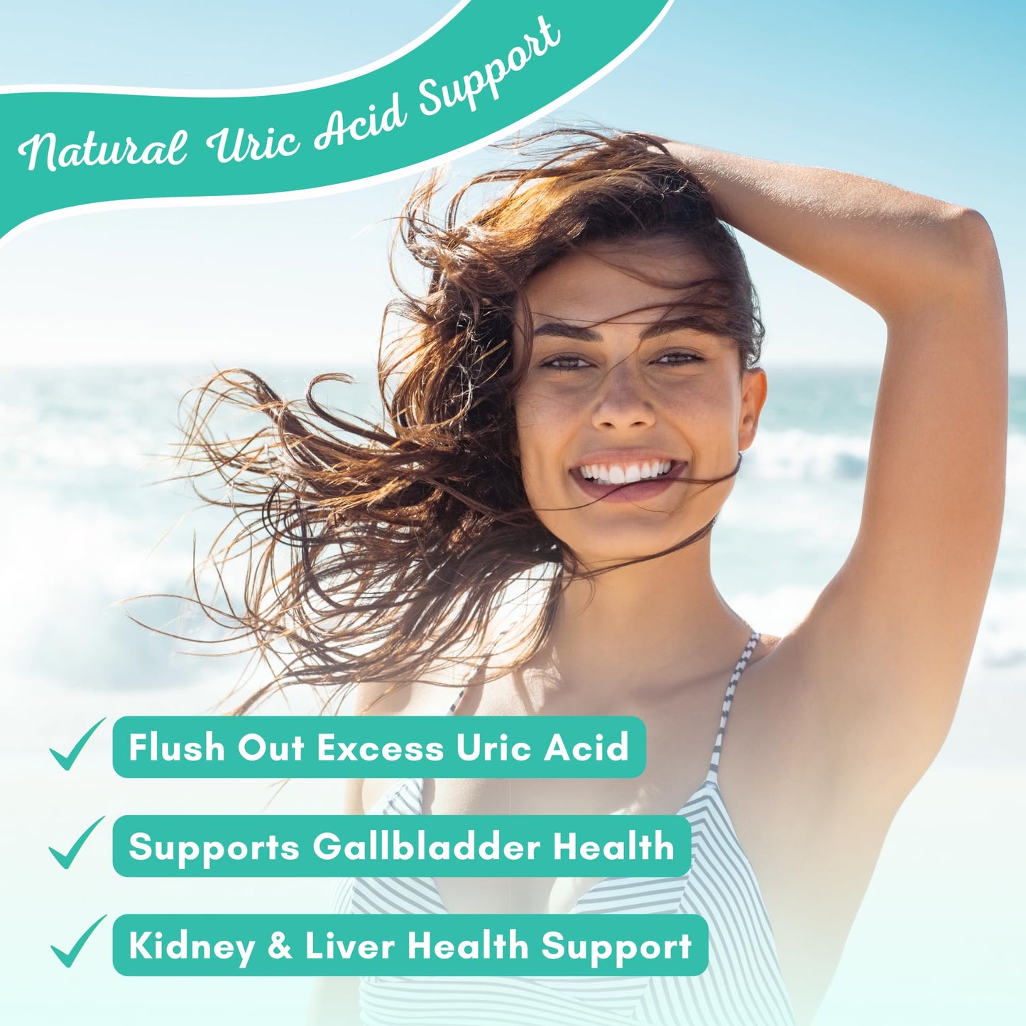 Uric Acid Flush - Herbal Uric Acid Cleanse Supplement - With Tart Cherry, Celery Seed Extract, Chanca Piedra, Devil’s Claw & Green Coffee Bean - Vegan
