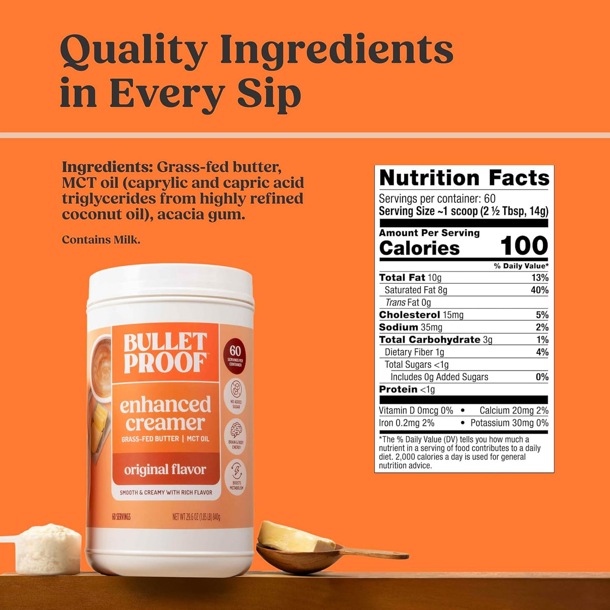 Bulletproof The High Achiever Ground Mushroom Coffee, 10oz (Pack of 3), High Caffeine with Lion's Mane, B Vitamins and Adaptogens for Energy & Focus, Medium-Dark Roast and Bulletproof Original Creamer