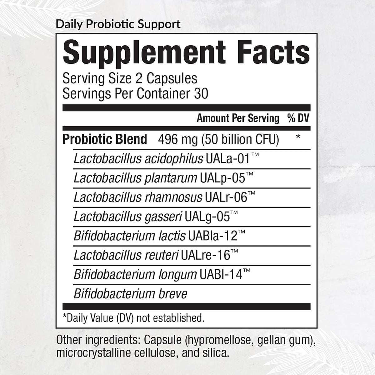 Equilife Daily Probiotic Support, 50 Billion CFU, Non GMO, 60 Capsules | 8 Probiotic Strains | Supports Digestive Health, Lactose Tolerance & Helps Reduce Bloating | Dairy, Soy & Gluten Free
