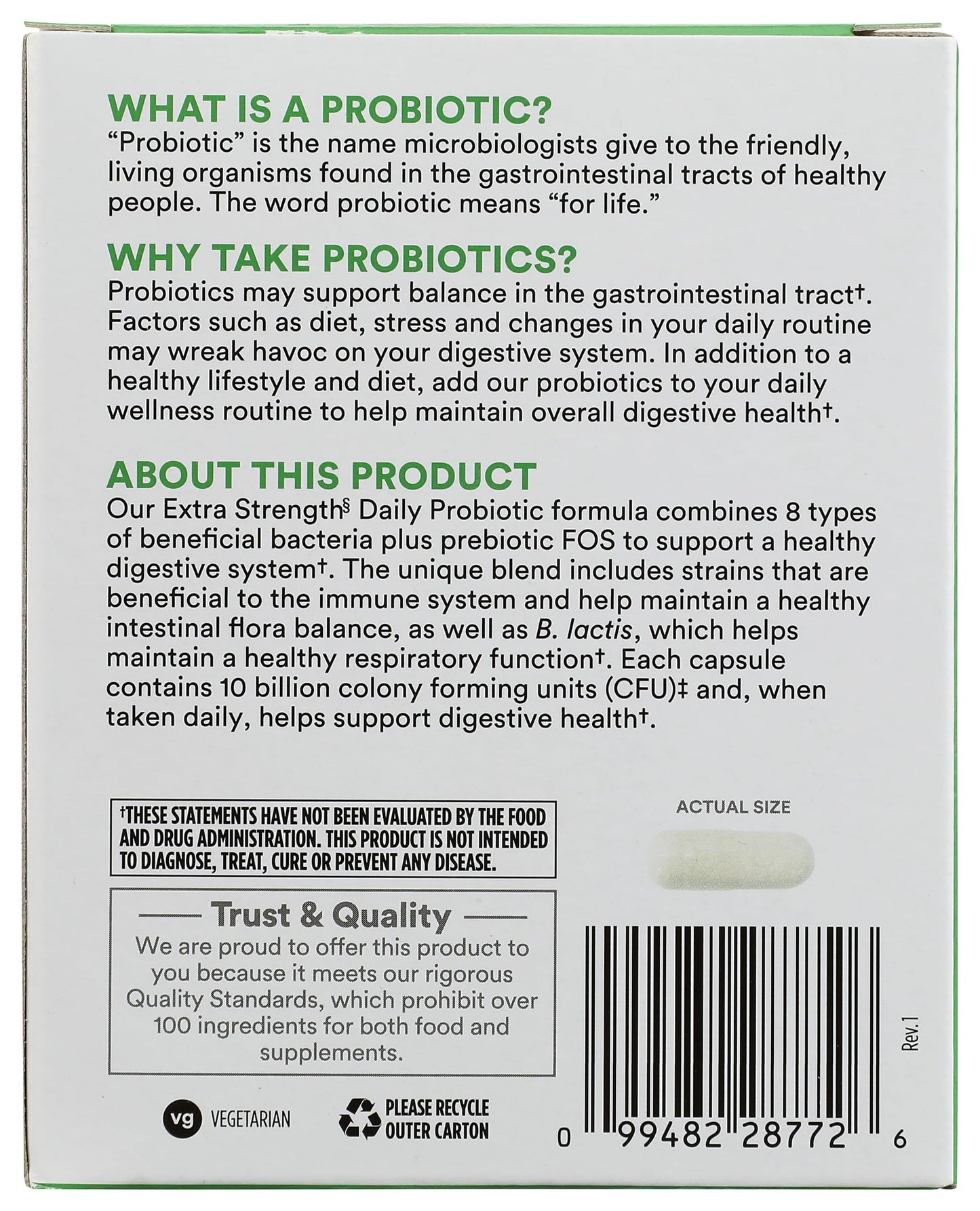 365 by Whole Foods Market, Extra Strength Daily Probiotic 10 billion CFU, 30 ct
