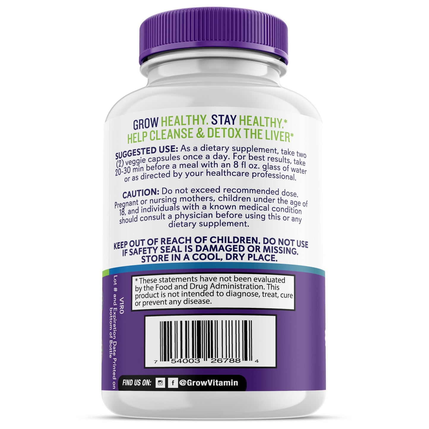grow vitamin Liver Cleanse Detox Capsules w/Unique Blend of Milk Thistle, Artichoke & Dandelion Extract - Liver Supplement Includes