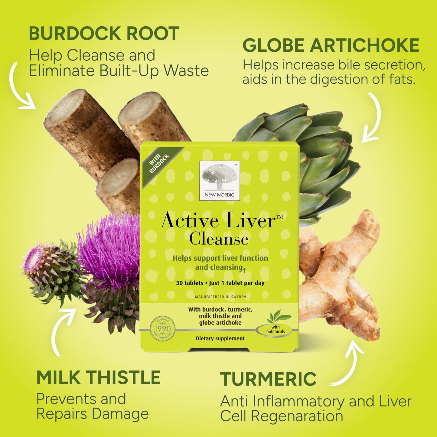 NEW NORDIC Active Liver Cleanse 30 Day Supply, Cleansing Support, 30 Tablets (Pack of 1)