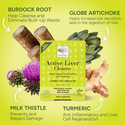 NEW NORDIC Active Liver Cleanse 30 Day Supply, Cleansing Support, 30 Tablets (Pack of 1)