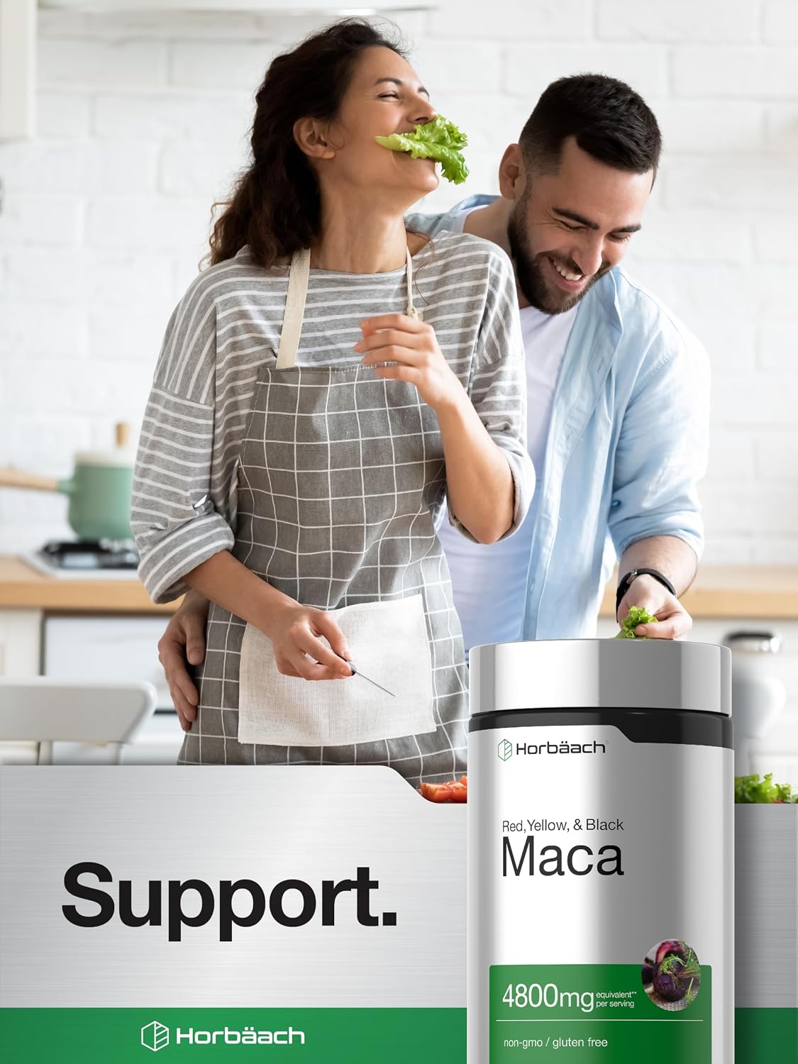 Horbäach Maca Root Capsules for Men and Women | 120 Pills | High Potency Extract | Non-GMO and Gluten Free Formula