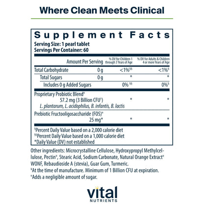 Hyperbiotics Vital Nutrients Pro Kids Probiotic ENT | Toddler Probiotics for Kids Ear, Nose and Throat | Targeted Immune and Digestive Health | Strawberry-Vanilla 45 Sugar-Free Chewable Tablets