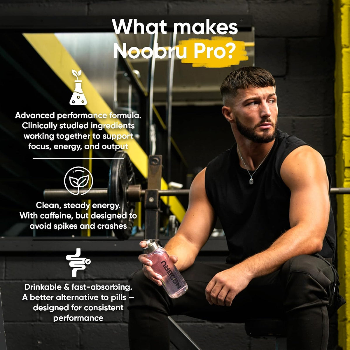 Noobru™ Pro - Brain & Nootropic Supplement for Cognitive Performance, Mental Clarity, and Focus - Precision-Formulated Drink with 17 Research-Backed Ingredients - 20 Servings