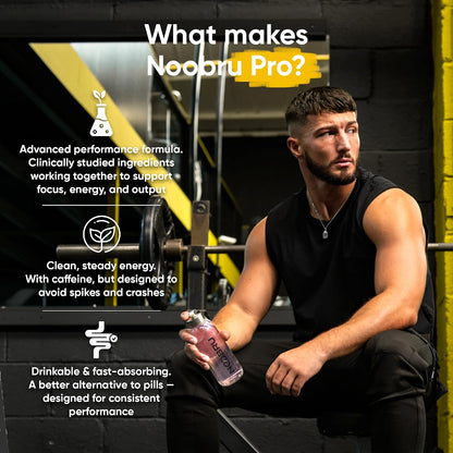 Noobru™ Pro - Brain & Nootropic Supplement for Cognitive Performance, Mental Clarity, and Focus - Precision-Formulated Drink with 17 Research-Backed Ingredients - 20 Servings