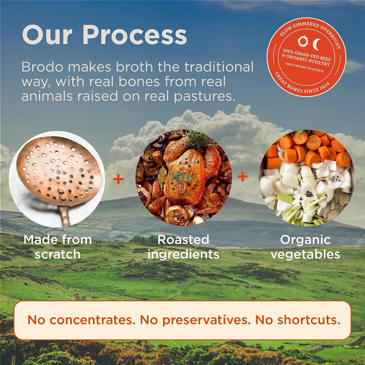 Brodo Ready to Drink Organic Chicken Collagen Rich Bone Broth (6 X 8 oz) | Organic Bone Broth with Collagen, Protein Soup & Sipping Broth for Healthy Meal Prep, Soups and Bone Broth Packets