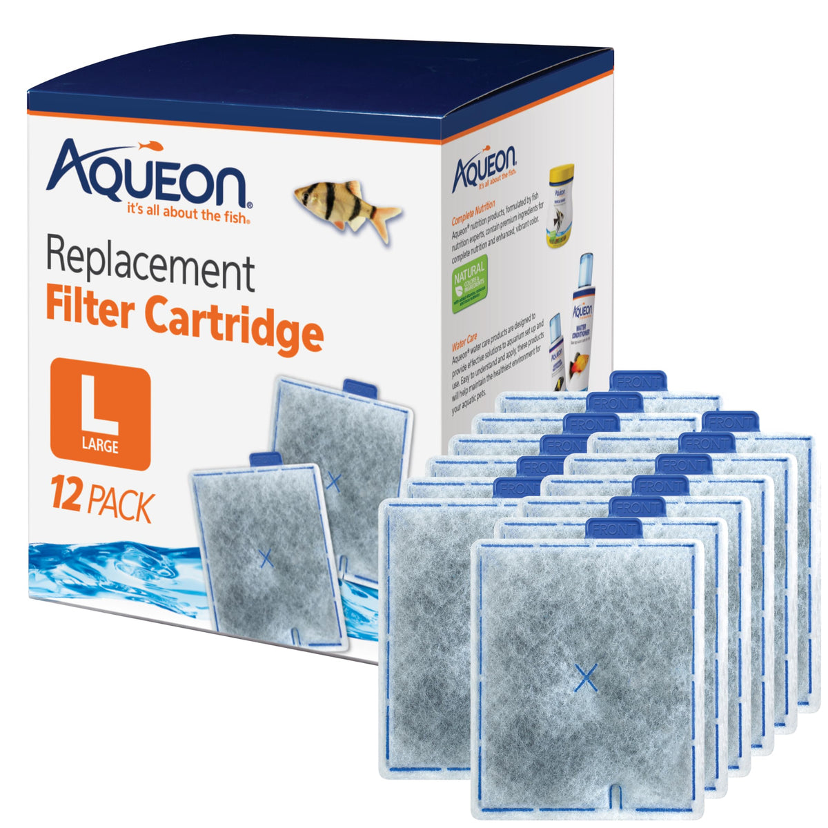 Aqueon Aquarium Fish Tank Replacement Filter Cartridges, Large - 3 Pack | Fish tank filter cartridge with activated carbon, rinse-install tab, change every 4 weeks, fits canister filter 200-400