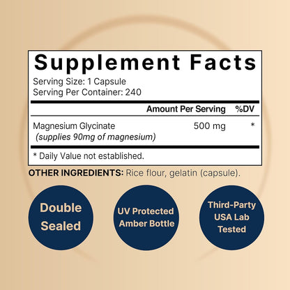 NatureBell Magnesium Glycinate Capsules 500mg & Myco Guardians 10 in 1 Mushroom Powder 10oz Bundle Pack | Chelated & Purified Mineral | Immune Booster & Brain Health Support