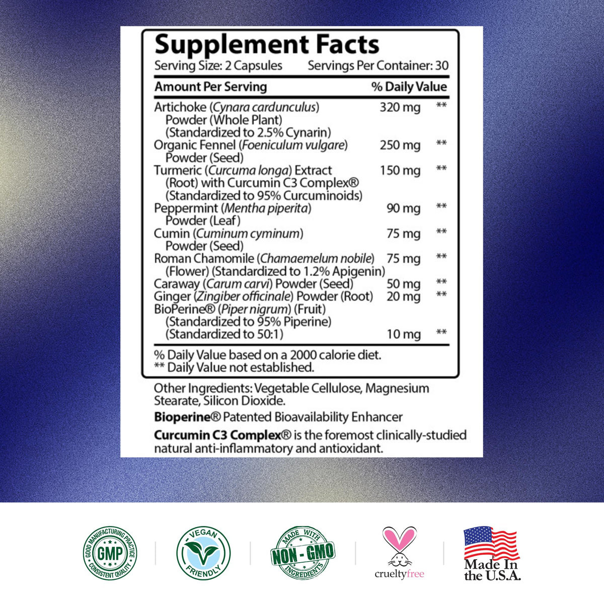 Research Verified Gas and Bloating - Relax Intestinal Muscles, Eliminate Gas Buildup - Artichoke Powder, Ginger, Peppermint Leaf Powder - 60 Capsules - Vegan…