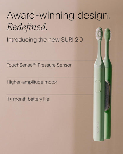 SURI 2.0 New Sonic Electric Toothbrush with Pressure Sensor | 1 Month+ Battery | Electric Toothbrush for Adults