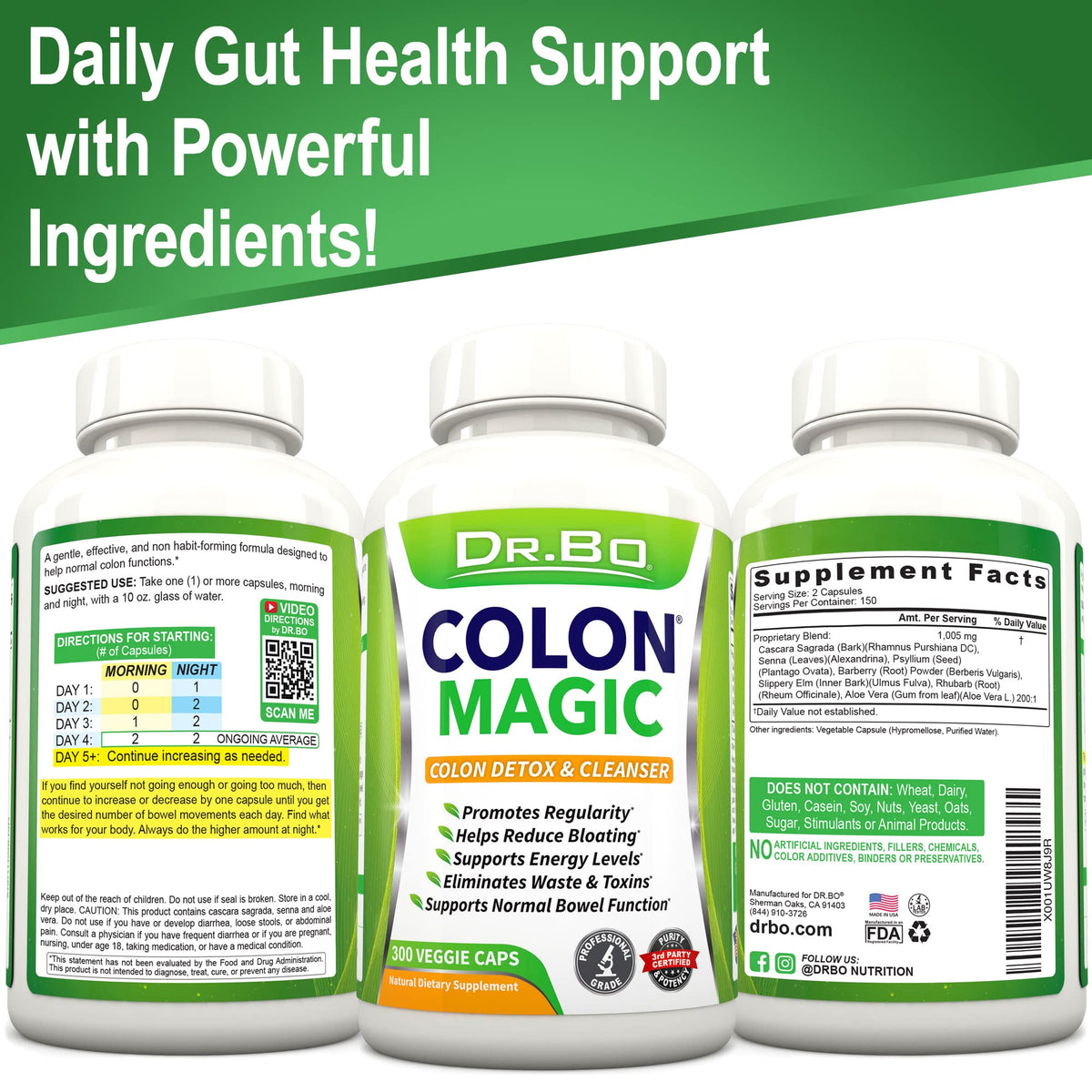 Colon Cleanse Detox Formula - Natural Bowel Cleanser Pills for Intestinal Bloating & Fast Digestive Cleansing - Daily Constipation Relief Supplement Gut, Belly, Stomach - Women Men Herbal Weight Flush