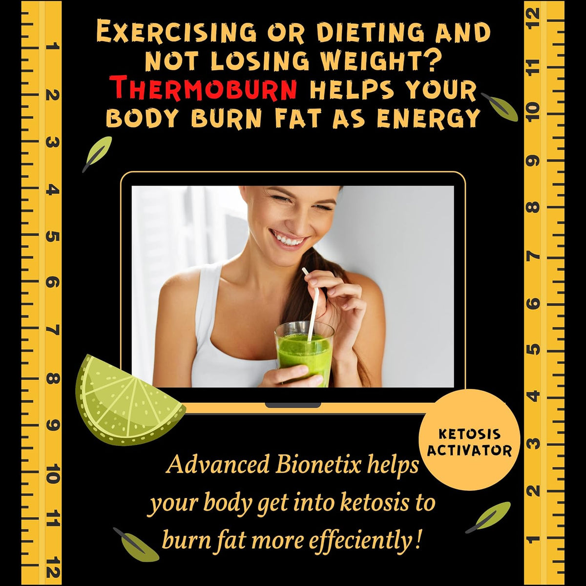 Advanced Bionetix ThermoBurn™ Ketosis Activator Keto Supplement + Apple Cider Vinegar Capsules Thermogenic Weight Loss. ACV Pills Work Synergistically Hunger Control, Detox, Diet Pills that Work