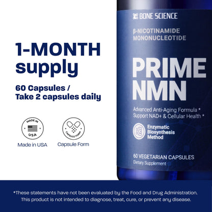 BONE SCIENCE Uthever NMN 6-in-1 with Pterostilbene, 72 Vegetarian Capsules