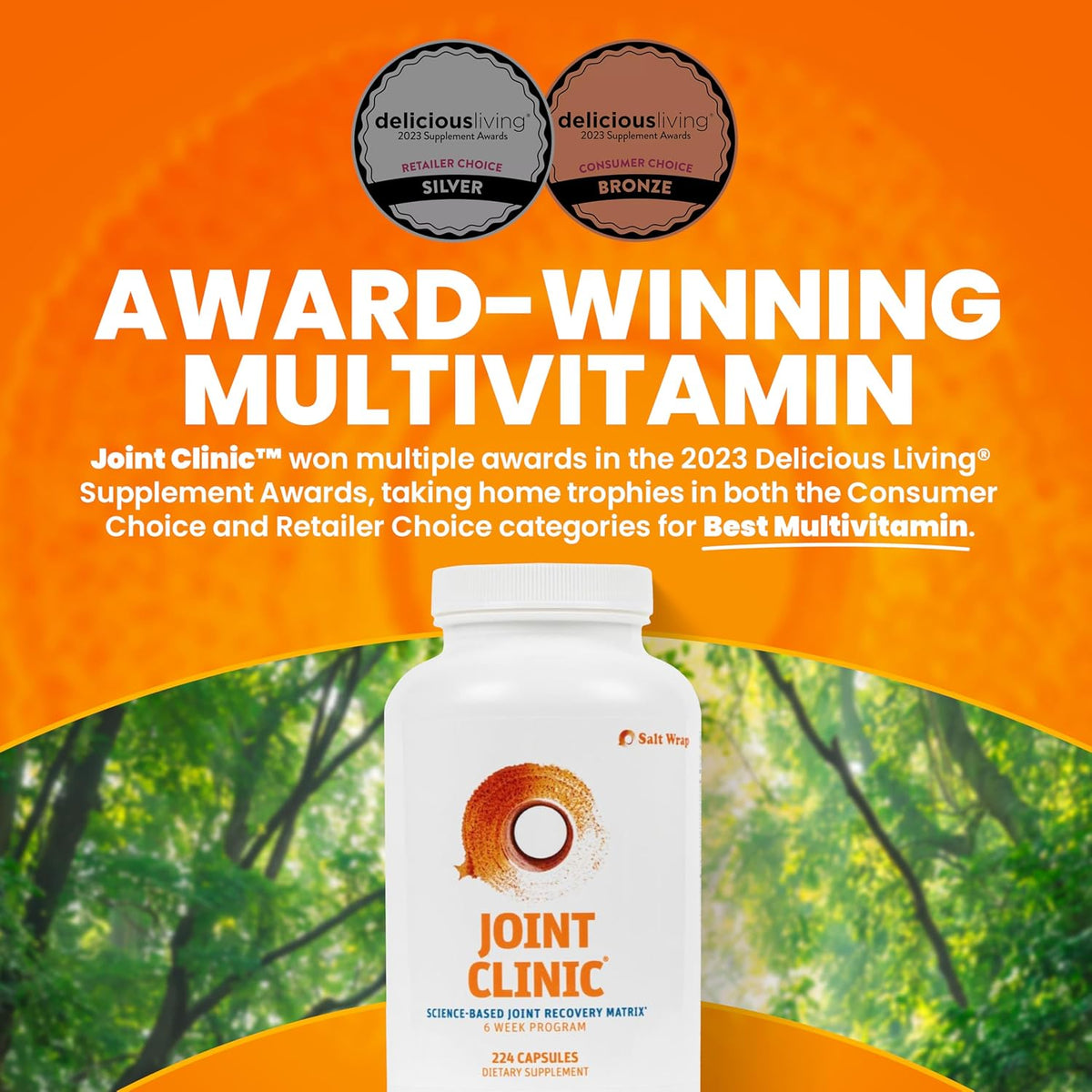 SaltWrap Joint Recovery Bundle: Collagen Synthesis & Clinic Multivitamin | Made in USA, NSF Certified for Sport, Pairs Fortigel and Tendoforte Peptides with Turmeric, Cissus and Hyaluronic Acid
