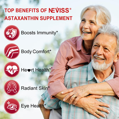 Astaxanthin Supplements 24mg, 5 Month Supply - Coconut MCT Oil, Fresh Microalgae Source w/Grape Seed Oil, Ashwagandha - Antioxidants for Healthy Skin, Eyes, Aging - Non-GMO & Gluten Free, 150 Softgels