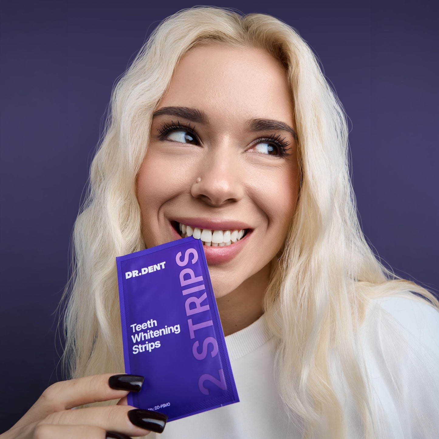 DRDENT Purple Teeth Whitening Strips 21 Treatments - Safe for Enamel - Non Sensitive Teeth Whitening