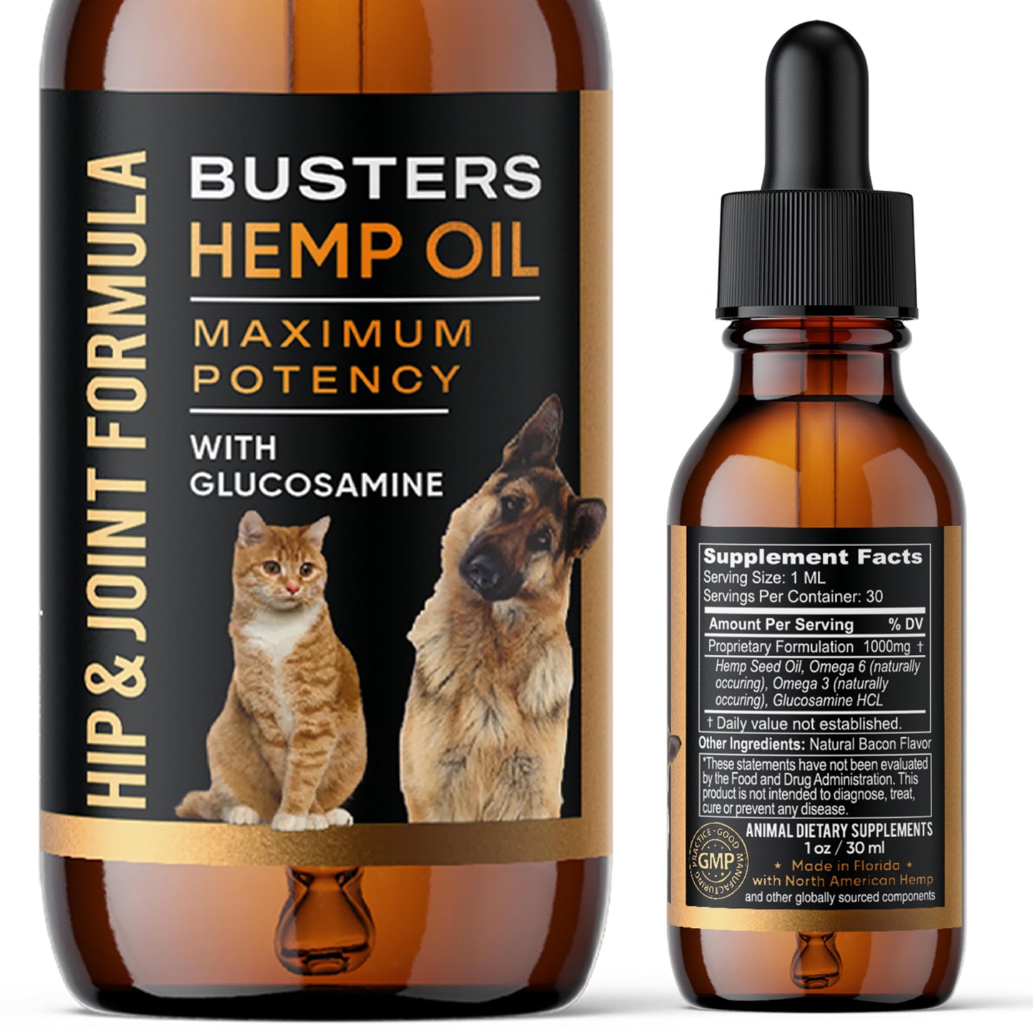 Busters Hip and Joint Hemp Oil Formula enriched with Glucosamine, Pain Relief for Dogs and Pets, Arthritis, and Advanced Mobility Support K2xLabsBuy Supplements Australia