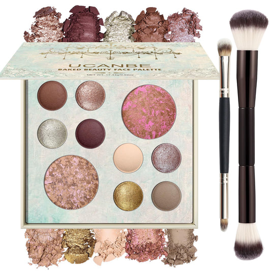 UCANBE Full Size Baked Makeup Palette Set - Include Blush, Bronzer, 8 Eyeshadows & Brushes, Pigmented All-in-One Face & Eye Compact Powder Beauty Holiday Gift Kit for Starter & Pros, Travel Friendly UCANBEBuy Supplements Australia